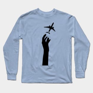 Hand rising for an aeroplane minimalist Long Sleeve T-Shirt